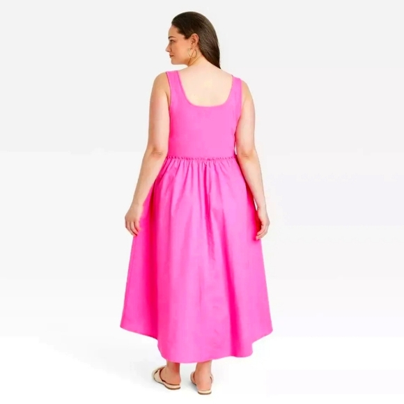 A New Day Women's Midi Ballet Dresswith Pockets Pink - Picture 4 of 9